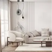 Zambelis Glas pendellampa 23074, Aluminium / grå / zink, Vardagsrum / matsal, Glas, Pendellampa
