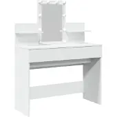vidaXL Sminkbord Med LED-belysning, Vit, 100X40X130 Cm
