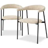 Eichholtz Julio matstol bouclé sonata cream 2-set