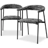 Eichholtz Julio matstol bouclé sonata black 2-set