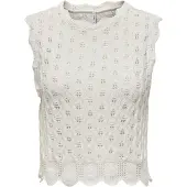 ONLY Broderad topp 'ONLLuna' naturvit