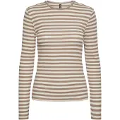 Pieces T-shirt 'RUKA' ecru / mörkbeige