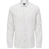 Only & Sons Skjorta 'Caiden' ljusgrå / vit