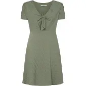 Pepe Jeans för kvinnor. PL953568 Nani klänning grön (S), Casual, Viskos, Kort ärm, Hållbar