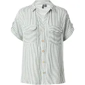 Vero Moda Blus 'VMBumpy' mörkgrön / vit
