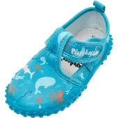 Playshoes Strand-/badsko 'Meerestiere' turkos / orange / vit