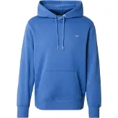 Gant för män. 2007058 Shield hoodie blå (L), Casual, Bomull