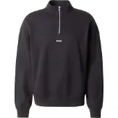 HUGO Relaxed-fit cotton sweatshirt with zip neck
