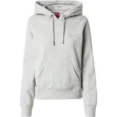 Superdry för kvinnor. W2012180A Sweatshirt med huva och logotyp Essential grey (M), Casual, Grå, Bomull, Hållbar