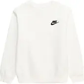Nike Sweatshirt Nsw Club Fleece Crew - Vit/svart Barn, storlek L: 147-158 cm