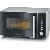 Severin MW 7773 Mikrovågsugn Svart/Silver 800 W Varmluftsfunktion, Grillfunktion