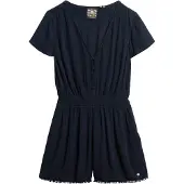 Superdry för kvinnor. W8011667A Marinblå strandjumpsuit med kort ärm (M), Casual, Viskos, Marino