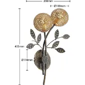 LUCANDE Vägglampa , Evory, dimbara, Svart, Vardagsrum, Metall, Florentinsk