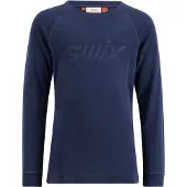 Swix RaceX Merino Long Sleeve, Junior, Navy