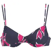LASCANA Bikiniöverdel marinblå / rosa / vit