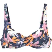 LASCANA Sportbikinitopp marinblå / orange / ljusrosa / vit