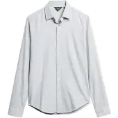 Superdry för män. M4010710A Långärmad grå klänningskjorta i bomull (M), Casual, Lång ärm