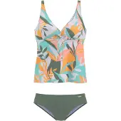 Sunseeker Tankini ljusgrå / khaki / mint / lax