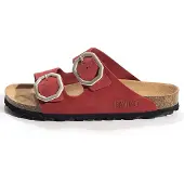 Bayton Pantolette 'Atlas' burgunder / silver