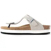 Bayton Pantolette 'Asturias' ljusbeige / silver