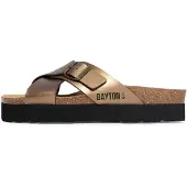Bayton Pantolette 'Ajax' brun / guld / svart