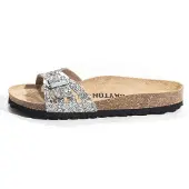 Bayton Pantolette 'ANITA' camel / silver