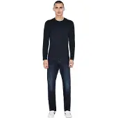 Armani Exchange för män. 8NZM77ZJA5Z1510 Maglia marinblå tröja (S), Casual, Bomull, Lång ärm, Marino