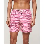 Superdry för män. M3010231A Baddräkt med tryck tillverkad av återvunnet material rosa (M), Strandkläder, Hållbar, Återvunnen polyester