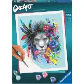 Ravensburger CreArt - Boho Lion, Gjut-/målarset för barn, 12 år