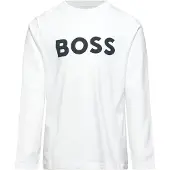 BOSS Tröja - Vit m. Marinblå - - 14 år (164) - Tröja