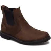 Timberland för män. TB05552R2421 Stormbucks bruna läderstövlar Chelsea mid-calf (45), Hud, Karta, Ingen, Casual
