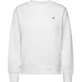 Gant för kvinnor. 4201414 Shield sweatshirt med rund halsringning vit (M), Casual, Bomull