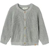 Lil´ Atelier Lil' Atelier Cardigan - Stickad - Noos - NmnEmlen - Kalksten - - 3 år (98) - Cardigan