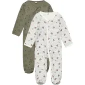 Pippi Baby Onesie - Pyjamasdräkter - 2-pack - Deep Lichen Green - - 2 år (92) - Onesie