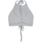 Bershka Broderad topp silver