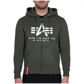 Alpha industries Sweatjacka oliv / vit