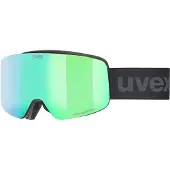 Uvex pwdr FM, Svart, Unisex, Sfärisk lins, Svart, Grön, 1 styck