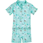 Playshoes UV-skydd 'Einhornmeerkatze' brun / mint / vit