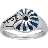 Dive Silver Nautilus Shell Ring
