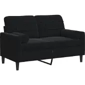 vidaXL 2-sitssoffa med prydnadskuddar svart 120 cm sammet