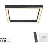 Paul Neuhaus LED taklampa Lines Square, dimbar, Svart, Vardagsrum / matsal, Aluminium / grå / zink, Modern, LED-taklampa