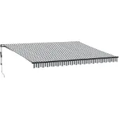 vidaXL Markis automatiskt infällbar med LEDs antracit&vit 450x350 cm