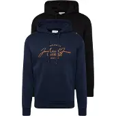 Jack & Jones Sweatshirt 'JJFerris' marinblå / orange / svart / vit