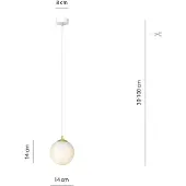 Emibig Glas pendellampa Royal LIGHTING, dimbar, Vitt / opal, Vardagsrum / matsal, Modern, Pendellampa