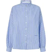 Pepe Jeans för kvinnor. PL304935 Blus Pipery blå (XS), Casual, Bomull, Lång ärm