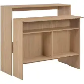 vidaXL Barbord med 2 bordsskivor ek 130x40x120 cm