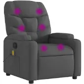 vidaXL Massagefåtölj mörkgrå tyg