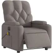 vidaXL Elektrisk massagefåtölj taupe tyg