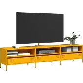 vidaXL Tv-bänk senapsgul 202x39x43,5 cm kallvalsat stål