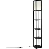 QAZQA Design golvlampa svart och vit inkl. LED - Nea